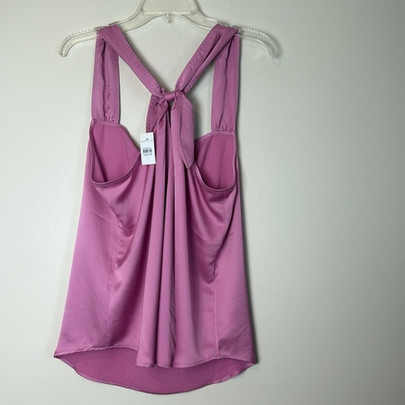 Ann Taylor Pink Summer Satin Bow Back Sleeveless Blouse Size L NWT - Picture 5 of 9